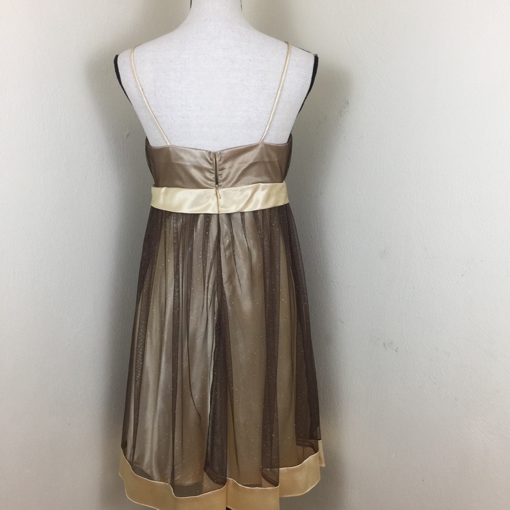 EUC 🔆Eureka 🔆Sparkling Dress. Brown/Gold. Sz L. - Picture 2 of 6